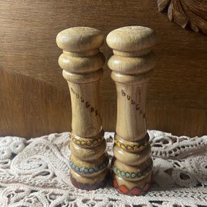 Bulgarian, Wooden Salt and Pepper Shaker